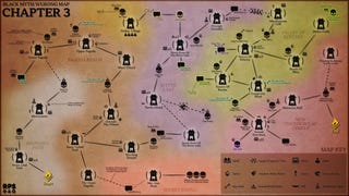 An abstract map of Chapter 3 of Black Myth: Wukong, depicting the locations of all bosses, characters, and collectibles in reference to all the Keeper's Shrines and the connections and pathways between them.