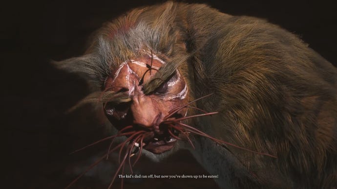 A close-up of the Mad Tiger, a boss in Chapter 2 of Black Myth: Wukong.