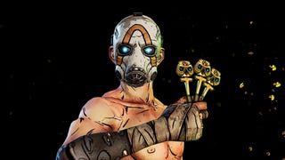 A Psycho Bandit in Borderlands 3 holding three Golden Keys.