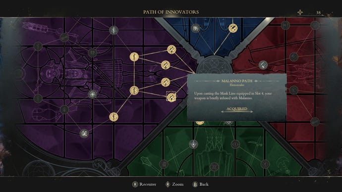 A skill tree in Enotria: The Last Song.