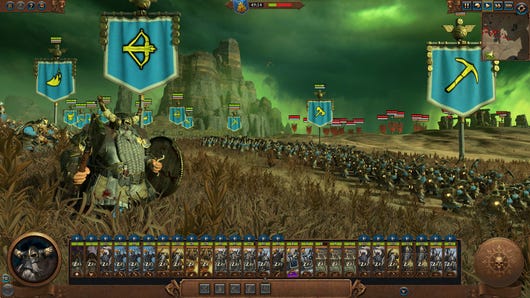 Outnumbered dwarfs prepare for battle in Total War: Warhammer 3.